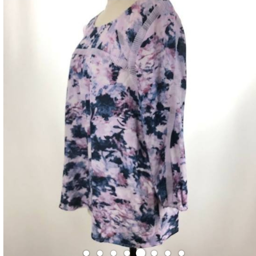 VINTAGE AMERICA Virginia Blues Purple Flowy Cottagecore Boho Peasant Top M NWT - Picture 5 of 13